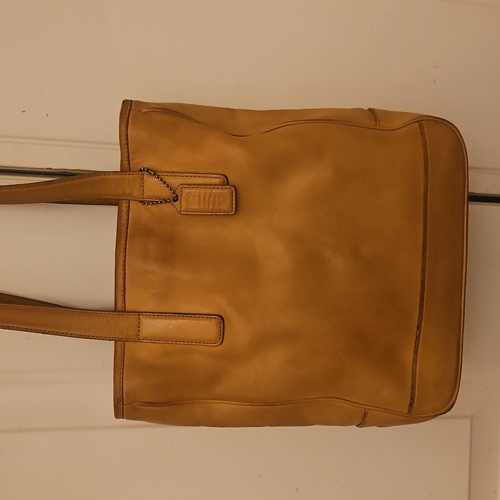 Vintage Leather Coach Hampton Lunch Tote Tan